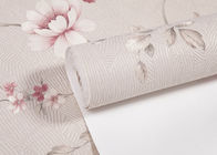 Eco - friendly Light Pink Country Floral Wallpaper , Bedding Room Vinyl Wall Coverings