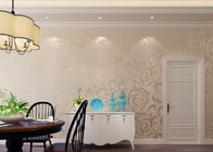居間のための取り外し可能なクリームがかった白の浮彫りにされた 壁装材 の葉パターン