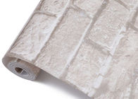 白い灰色色、CSAの標準の取り外し可能な中国様式3Dの煉瓦効果の壁紙