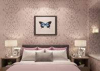 洗濯できるビニール材料、リストされているセリウムISOが付いている浮彫りにされた淡いピンクの居間の壁紙