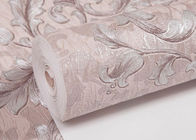 洗濯できるビニール材料、リストされているセリウムISOが付いている浮彫りにされた淡いピンクの居間の壁紙