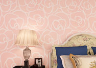 淡いピンクの花の現代取り外し可能な壁紙、現代的な寝室の壁紙