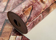 Removable 3D Brick Effect Wallpaper , Living Room Wall Covering with 0.53*10M size