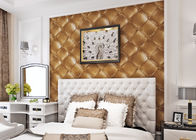 3D 効果の洗濯できるビニールの壁紙、贅沢な金革パターン壁紙
