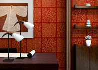 家に壁紙を飾る現代的な壁カバーを青銅色にする赤い格子縞