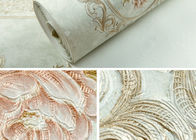Floral Beige Durable English Style Wallpaper , Household Decorative Wall Coverings