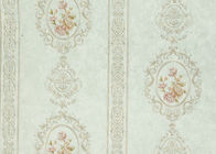 Floral Beige Durable English Style Wallpaper , Household Decorative Wall Coverings