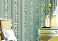 洗濯できる古典的なしまのある花模様の壁紙、ビニールの物質的な耐久の壁カバー
