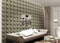 正方形パターン浮彫りにされたプロセスの現代方法様式3dの壁紙の家の装飾