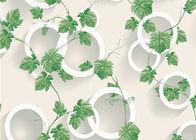 緑植物および円形パターン3Dは壁紙の表面処理を浮彫りにしました