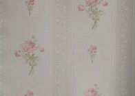 簡潔なヨーロッパの花の縞で飾られる垂直の可剥性の居間の壁紙