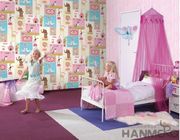 豪華な内部の子供の寝室の壁紙動物は非編まれたペーパー材料を設計します