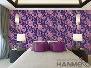 紫色の花パターンによって3Dは壁紙が、ポリ塩化ビニール1.06Mの部屋の壁のための3D壁紙家へ帰ります