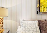 居間のためのベージュ縞の非編まれた現代的な壁カバー