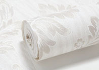 居間の洗濯できるビニールの壁紙、白いダマスク織パターン壁紙
