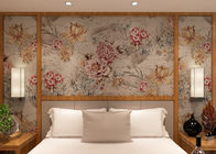 居間のための浮彫りにされた銀製のレトロ型様式の壁紙花パターン