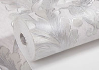 美しい銀製の国様式の壁紙によって浮彫りにされるビニール花パターン 0.53*10M