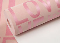 英国の手紙の、ピンクのおよび白によって模造される壁紙が付いている環境友好的な非編まれた壁紙