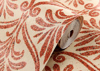 赤く長い繊維の Nonwoven の居間の壁紙、寝室のための現代壁紙
