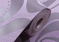 現代壁カバー、寝具部屋のための紫色の幾何学的で取り外し可能な壁紙