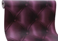 ヨーロッパ式の革壁紙の贅沢な 3D 効果の現代的な紫色の壁紙