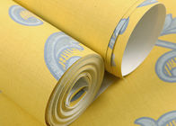 居間、カスタマイズされるサイズのために洗濯できる現代黄色い色の非編まれた壁紙