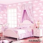 ピンク色のWallcoveringポリ塩化ビニール0.53*10M/Rollの児童室の装飾的な壁紙の卸売